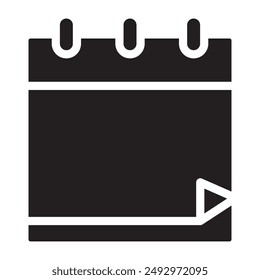 Calendar black icon. vector illustration.