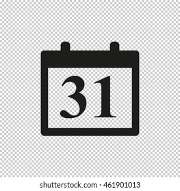 Calendar  - black vector icon