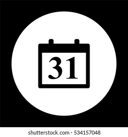 Calendar -  black vector icon