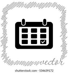Calendar  black  vector icon
