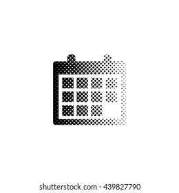 Calendar - black vector icon;  halftone illustration