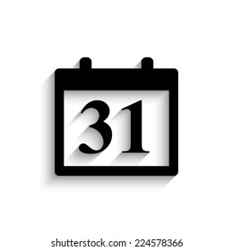 Calendar - black vector icon with shadow