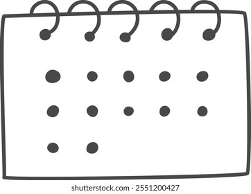 A calendar with a black and white design