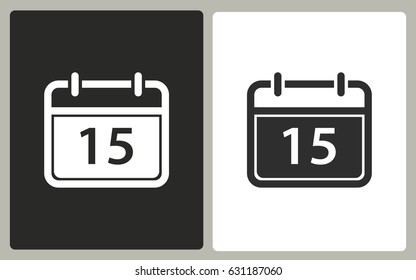 Calendar - black and white vector icons. Illustration isolated for graphic and web design.