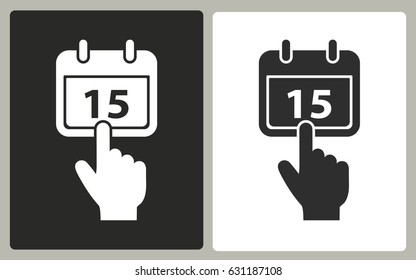 Calendar - black and white vector icons. Illustration isolated for graphic and web design.