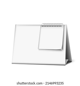 Calendar Leere Business Accessoire für Plan Vector. Papierkalender für die Planung der täglichen und monatlichen Aufgaben, Prüfdatum und Veranstaltung. Stationery Reminder Tool Vorlage realistische 3D-Illustration