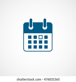 Calendar Blue Flat Icon On White Background