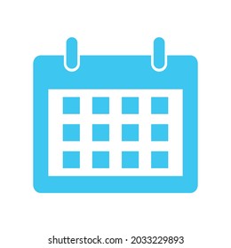 Icono azul del calendario para aplicaciones y sitios web