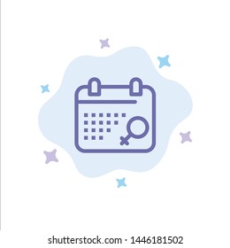 Calendar, Blue Icon on Abstract Cloud Background