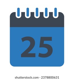 Ilustración del vector de iconos azules del calendario aislado en fondo blanco. Uso para Navidad, Decoración, Tarjeta de felicitación Etc.