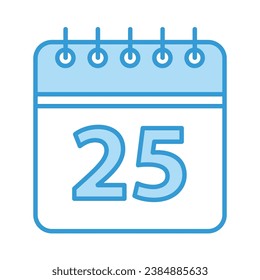 Calendar Blue Icon Vektorgrafik einzeln auf transparentem Hintergrund. Verwenden Sie für Weihnachten, Dekoration, Grußkarte etc.