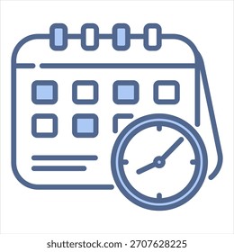 Calendar Blue Icon Vector Illustration