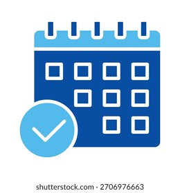 Calendario En Estilo Azul, Ilustración vectorial