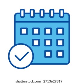 Kalender im blauen Stil, Vektorgrafik