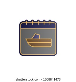 Calendar, boat color gradient vector icon