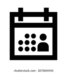 Iconos del vector de contorno negrita del calendario que pueden modificar fácilmente


