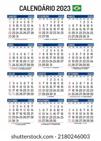 Calendar Brazil 2023. National Holidays. Calendar commemorative dates and holidays 2023. Brazil.Calendar in Portuguese.