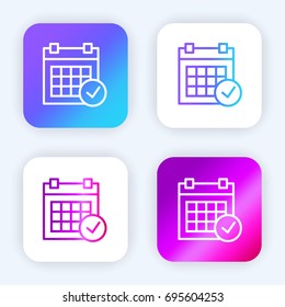 Calendar bright purple and blue gradient app icon