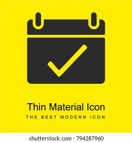 Calendar bright yellow material minimal icon or logo design