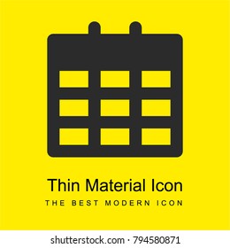 Calendar bright yellow material minimal icon or logo design