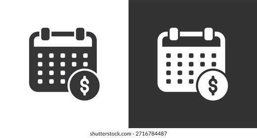 ícone Orçamento do Calendário. Ícone de série de glifos sólidos