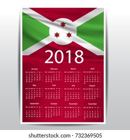 Calendar of BURUNDI flag