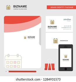 Calendar Business Logo, File Cover Visiting Card and Mobile App Design. Vector Illustration