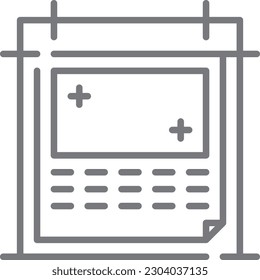 Calendar Business and office icon with black outline style. time, date, event, month, reminder, day, plan. Vector illustration