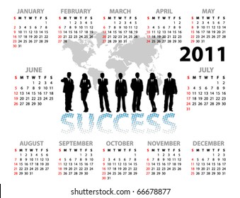 Calendar with businessmen for 2011