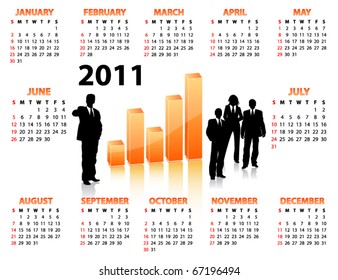 Calendar with businessmen for 2011