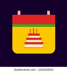calendar cake vector icon