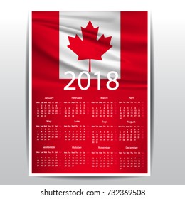 Calendar of CANADA flag