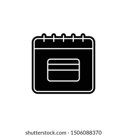 Calendar, card, visa icon. Simple glyph, flat vector of calendar icons for ui and ux, website or mobile application