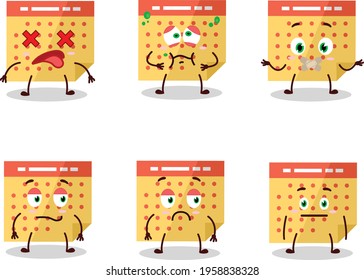Calendar cartoon in character with nope expression
