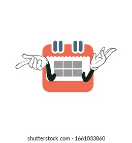 calendar cartoon characters design with white background