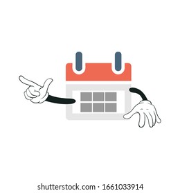 calendar cartoon characters design with white background