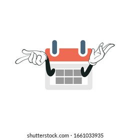 calendar cartoon characters design with white background