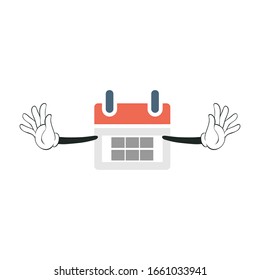 calendar cartoon characters design with white background