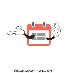 calendar cartoon characters design with white background