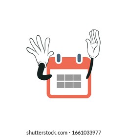 calendar cartoon characters design with white background