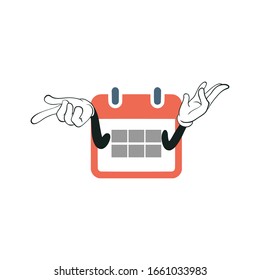 calendar cartoon characters design with white background
