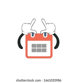 calendar cartoon characters design with white background