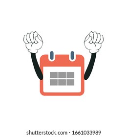 calendar cartoon characters design with white background