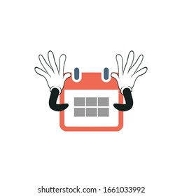 calendar cartoon characters design with white background
