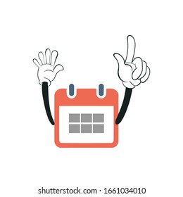 calendar cartoon characters design with white background