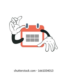 calendar cartoon characters design with white background