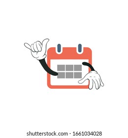 calendar cartoon characters design with white background