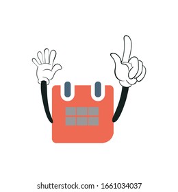 calendar cartoon characters design with white background