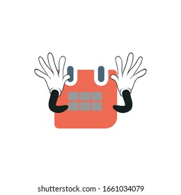 calendar cartoon characters design with white background