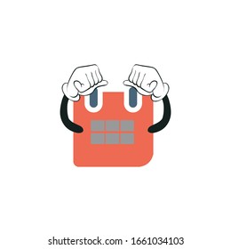 calendar cartoon characters design with white background